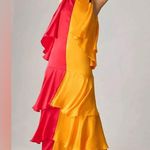 Anthropologie Pinnacle by Shruti Sancheti Mock-Neck Colorblock Ruffle Dress Size S. B26 Photo 1