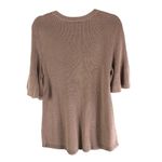 Isaac Mizrahi  Live! Womens Sweater Short Sleeve Ruffle Ribbed Knit Brown M Photo 1