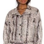 BLANK NYC Snake Print Faux Leather Here I Go Again Crop Jacket
Size Large NWT Photo 0