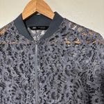 ZARA Blue Grey Lace See Through Full Zip Cardigan With Pockets Size M Photo 1
