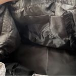 DSW  Grey Silver Python Snakeskin Print Large Drawstring Tote Bag EUC Photo 2