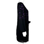 Belle Badgley Mischka Dress Womens 8 Black Purple Geometric Beaded Shift Party Photo 1
