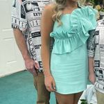 DO+BE  Aqua Ruffle One-Shoulder Dress Photo 2