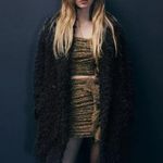 ZARA Gold Silver lurex Metallic Sleeveless Short Crop Top w/Ruffle Front Sz L Photo 2