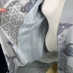 Peck & Peck  Open Front Blazer Jacket L Gray Paisley Floral‎ Button Career Boho Photo 9