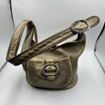 Brighton Vntg Rare  Gold Buckle Leather Hobo Handbag Purse Photo 3