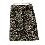 J.Crew Leopard Print Belted Pencil Skirt Size 6 Animal Print Office Chic Photo 1
