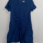 J.Crew NWT $130  Blue Drop Waist Poplin Knee Length Ballet Neck Dress XS Photo 1