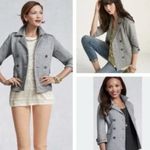 CAbi  Gray Shrunken Pea Coat Double Breasted Anchor Button Jacket Size Small Photo 1