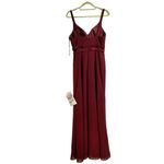 Sorella Vita  Burgundy Chiffon Maxi Dress Sz 12 NWT Photo 10