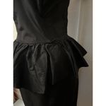 Vintage Wayne Diamond black Sweetheart tiered silky satin ruffled cocktail dress Photo 4