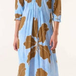 Oneseason Long Cadaques Powder Poppy Dress Small Blue Photo 0
