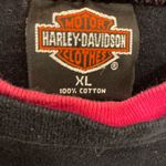 Harley Davidson  Motorcycles Vintage Fresno Hot Pink and Black Womens Ringer tee Photo 1