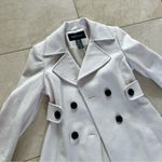 Moda  International Sz 4 White Button Down Wool Coat Photo 3