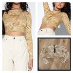 Motel Rocks  Heloise Crop Top in Desert Terrain Tan Photo 1