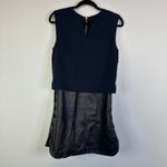 Tibi  Lamb Leather Navy & Black Mini Sheath Dress Women’s Size 6 Photo 1