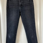 Denim Forum Lola High Rise Skinny Jeans Gray Wash Raw Hem Stretch 26 Black Photo 0