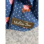 Matilda Jane Blue Floral Dot Peplum Blouse Button Front Long Sleeve L Boho Top Photo 3