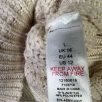 Topshop Pointelle Balloon Sleeve Sweater Womens L Cream Chunky Knit Cottagecore Photo 5