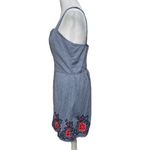 Mi Ami Blue Denim Sleeveless Mini Dress with Embroidered Detail Size Large Photo 2