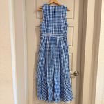 J.Crew Gingham Cotton V-Neck Ruffle Wrap Blue Maxi Dress Size 6 Photo 4