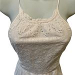 Maeve Anthropologie  White Eyelet Sundress Sz 2 High Neck Full Skirt Cruise Vacay Photo 3