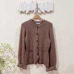 Elodie  Loren Wool Blend Sweater Cardigan Cocoa Cozy Quiet Luxury One Size NWT Photo 4