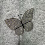 Vintage sweatshirt‎ with collar and flowery pattern pocket on sleeve Gray Photo 2