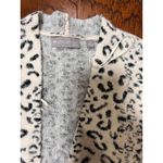 Evolution By Cyrus Open Cardigan Sweater Womens M Cheetah Leopard Slate Cozy White Size M Photo 8