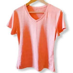 icyzone V-Neck Salmon Pink Running Athletic Workout Short Sleeves -Shirt SZ L Photo 0
