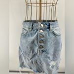 We The Free distressed button fly denim mini skirt size 27 100% cotton Photo 5