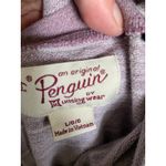 Original Penguin Penguin Womens Sweatshirt Size Large Heathered Wine White Striped Photo 4