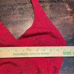 City Triangles Vintage Y2K Red Glitter Metallic Halter Prom Slit Dress Size M Photo 5