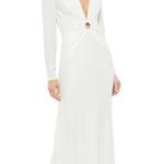 Mac Duggal IEENA FOR  Gathered Pearl Long Sleeve Keyhole Gown Photo 0