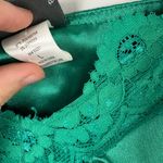 Vintage Lace Padded Christmas Green Satin Slip Cami Large Coquette Holiday Cute Photo 4