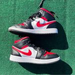 Jordan Air  1 Mid GS 'Black Fire Red' Size 4.5y Women’s Size 6 NO INSOLES Photo 1