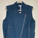 Elizabeth and James  Linen Blend Size Large Trans Tegan Biker Vest Photo 2