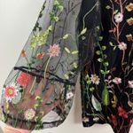 Drapers & Damons Floral Embroidered Sheer Mesh Zip Front Jacket 2X Cottage Boho Black Photo 2