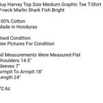 Guy Harvey Top Size Medium Graphic Tee T-Shirt V-neck Marlin Shark Fish Photo 5