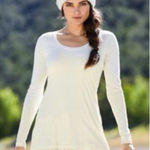 Peruvian Connection  Cream Pima Cotton Long Sleeve Top‎ Photo 0