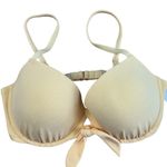 Shade & Shore Women's Yellow Tie-Front Textured Bikini Top - Size 36D - NWT Photo 0