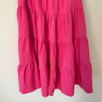Endless Rose Tiered Cotton Ruffle Sleeve V-Neck Mini Dress Fuchsia Pink Photo 2