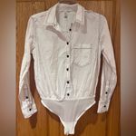 Free People  Power Move‎ Bodysuit Top White with Black Contrast Stitching Size XS Photo 9