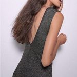 ZARA  KNIT V-NECK MIDI DRESS W/ METALLIC THREAD Black/Gold Size S NEW Photo 1