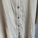 Free People Free People Long Sleeve Mini Dress Button Front Neutral Beige Boho size L Photo 3
