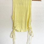 Forever 21  Light Yellow Cropped Knit Tie Side Ruched Tank Top Photo 0