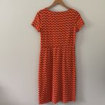 Boden Phoebe Jersey Tulip Dress Short Sleeve Pullover Floral Orange Navy Size 8L Photo 3