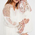 Free People New Ivory Sheer embellished Top Photo 0