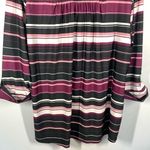 Avenue  Women's Striped Split Neck Roll Tab Sleeves Blouse Multicolor Size 22/24 Photo 6