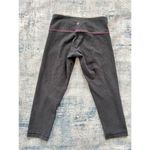 Lululemon Heather Gray Contrast Pink Stitching Cropped Leggings Size 4 Photo 1